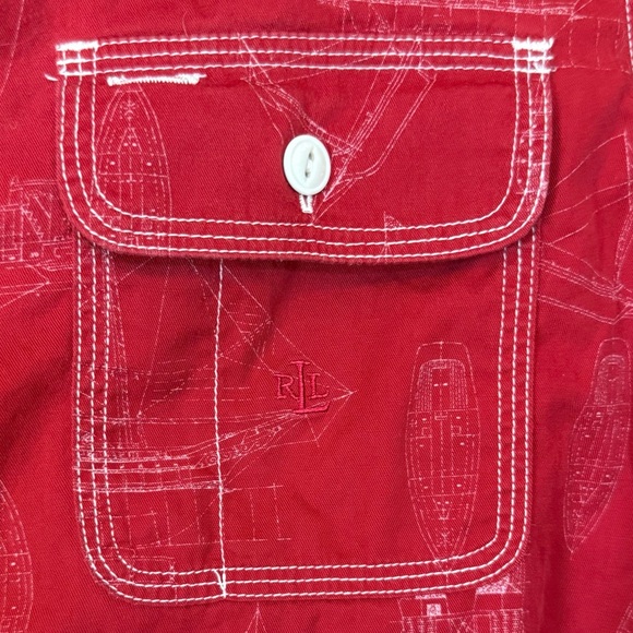 Ralph Lauren USRL Womens Marine‎ Shirt Small Red Sail Boats Nautical Size Large - Picture 6 of 7